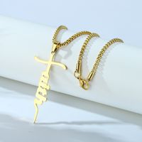 Hip-hop Vintage Style Rock Cross Stainless Steel Plating 14k Gold Plated Pendant Necklace sku image 1