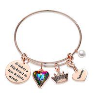 Classic Style Heart Shape 304 Stainless Steel Crystal Bangle In Bulk sku image 10