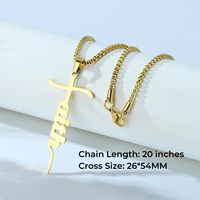 Hip-hop Vintage Style Rock Cross Stainless Steel Plating 14k Gold Plated Pendant Necklace main image 2