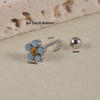 1 Piece Lady Simple Style Shiny Flower Petal Inlay Stainless Steel Artificial Gemstones Artificial Rhinestones Ear Studs main image 7
