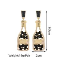 1 Paar Retro Luxuriös Weinflasche Überzug Aushöhlen Inlay Zinklegierung Künstliche Perlen Strasssteine Tropfenohrringe main image 2