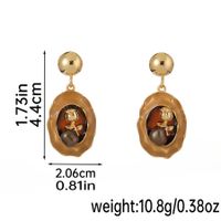 1 Pair Retro Pastoral Square Oval Flower Plating Hollow Out Inlay Copper Freshwater Pearl Shell 18k Gold Plated Drop Earrings main image 5