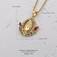 Simple Style Shiny Virgin Mary Copper Plating Inlay Zircon 18k Gold Plated Pendant Necklace main image 2
