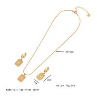 304 Stainless Steel Copper 18K Gold Plated Retro Commute Plating Inlay Rectangle Zircon Jewelry Set main image 2
