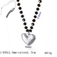 Simple Style Heart Shape Titanium Steel Plating Women's Pendant Necklace sku image 7