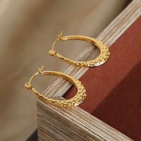 1 Pair Casual Simple Style Solid Color Plating Titanium Steel 18k Gold Plated Hoop Earrings main image 4