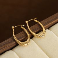 1 Pair Casual Simple Style Solid Color Plating Titanium Steel 18k Gold Plated Hoop Earrings main image 7