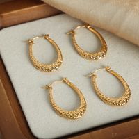 1 Pair Casual Simple Style Solid Color Plating Titanium Steel 18k Gold Plated Hoop Earrings main image 6