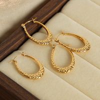 1 Pair Casual Simple Style Solid Color Plating Titanium Steel 18k Gold Plated Hoop Earrings main image 9