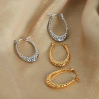 1 Pair Casual Simple Style Solid Color Plating Titanium Steel 18k Gold Plated Hoop Earrings main image 5