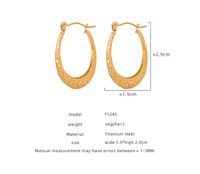 1 Pair Casual Simple Style Solid Color Plating Titanium Steel 18k Gold Plated Hoop Earrings main image 2