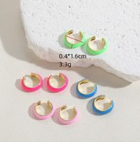 1 Pair Elegant Simple Style Solid Color Epoxy Plating Brass 14k Gold Plated Ear Cuffs main image 2
