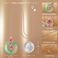 Romantic Rose Copper Plating Inlay Jade Rose Gold Plated White Gold Plated Pendant Necklace main image 2