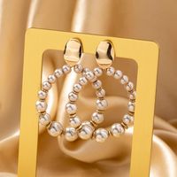 1 Pair Casual Simple Style Water Droplets Beaded Hollow Out Arylic Alloy Drop Earrings main image 3