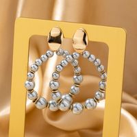 1 Pair Casual Simple Style Water Droplets Beaded Hollow Out Arylic Alloy Drop Earrings main image 5