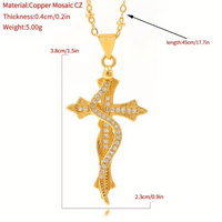 Glamour Dame Brillant Traverser Le Cuivre Placage Incruster Zircon Plaqué Or 18k Pendentif main image 2