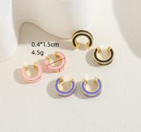 1 Pair Simple Style Solid Color Epoxy Plating Copper 14k Gold Plated Ear Cuffs main image 2