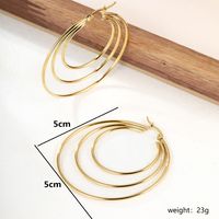 1 Pair Exaggerated Fashion Triangle Round Plating Stainless Steel 18k Gold Plated Hoop Earrings main image 11