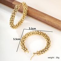1 Pair Exaggerated Fashion Triangle Round Plating Stainless Steel 18k Gold Plated Hoop Earrings main image 10