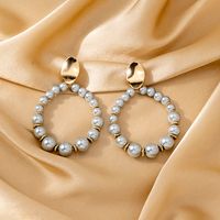 1 Pair Casual Simple Style Water Droplets Beaded Hollow Out Arylic Alloy Drop Earrings sku image 2