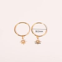 1 Pair Simple Style Star Plating Inlay Copper Zircon 18k Gold Plated Drop Earrings sku image 5