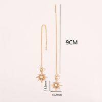 1 Pair Simple Style Star Plating Inlay Copper Zircon 18k Gold Plated Drop Earrings main image 2
