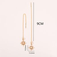 1 Pair Simple Style Star Plating Inlay Copper Zircon 18k Gold Plated Drop Earrings sku image 6