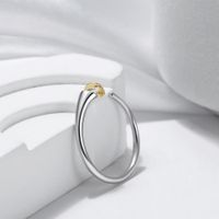 Sweet Solid Color Sterling Silver Plating Inlay Zircon Open Rings main image 2