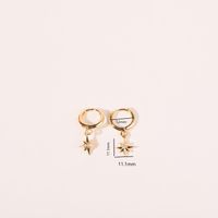 1 Pair Simple Style Star Plating Inlay Copper Zircon 18k Gold Plated Drop Earrings sku image 3
