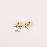 1 Pair Simple Style Star Plating Inlay Copper Zircon 18k Gold Plated Drop Earrings sku image 1