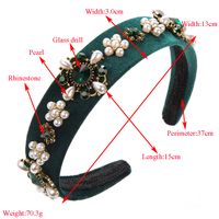 Women's Simple Style Flower Cloth Inlay Artificial Pearls Rhinestones Glass Hair Band main image 2