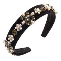 Women's Simple Style Flower Cloth Inlay Artificial Pearls Rhinestones Glass Hair Band sku image 5