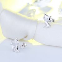 1 Pair Glam Simple Style Animal Polishing Plating Inlay Sterling Silver Zircon White Gold Plated Rhodium Plated Ear Studs main image 7