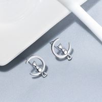 1 Pair Glam Simple Style Animal Moon Polishing Plating Sterling Silver Rose Gold Plated Ear Studs main image 4