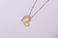 Ig Style Hip-hop Shiny Heart Shape Stainless Steel Copper Plating Inlay Zircon 18k Gold Plated Pendant Necklace sku image 2