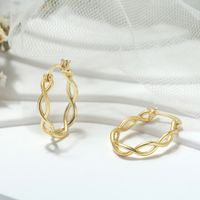 1 Pair Simple Style S Shape Argyle Polishing Plating Sterling Silver Rose Gold Plated White Gold Plated Hoop Earrings main image 4