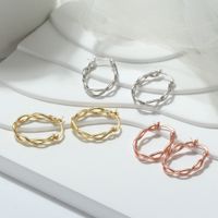 1 Pair Simple Style S Shape Argyle Polishing Plating Sterling Silver Rose Gold Plated White Gold Plated Hoop Earrings main image 5