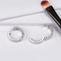 1 Pair Simple Style Round Polishing Plating Inlay Sterling Silver Zircon Rose Gold Plated White Gold Plated Earrings main image 5