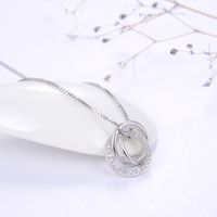 Simple Style Classic Style O-shape Round Sterling Silver Polishing Plating Inlay Zircon White Gold Plated Pendant Necklace main image 6