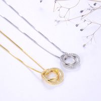 Simple Style Classic Style O-shape Round Sterling Silver Polishing Plating Inlay Zircon White Gold Plated Pendant Necklace main image 8