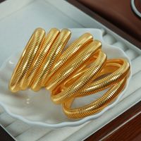 Hip-hop Rock Cool Style Snakeskin Stainless Steel Titanium Steel Plating 18k Gold Plated Wristband Bangle main image 5