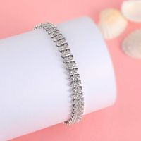 Casual Elegant Solid Color Copper Plating Inlay Zircon 18k Gold Plated White Gold Plated Tennis Bracelet main image 4