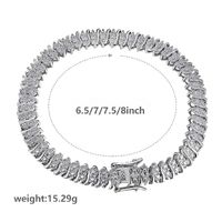 Casual Elegant Solid Color Copper Plating Inlay Zircon 18k Gold Plated White Gold Plated Tennis Bracelet main image 2