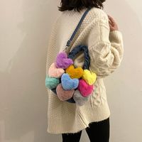 Women's Denim Heart Shape Cute Sewing Thread Square Magnetic Buckle Handbag main image 3