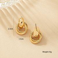 Wholesale Jewelry Simple Style Solid Color Metal Gold Plated Plating Drop Earrings main image 6
