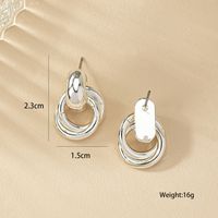 Wholesale Jewelry Simple Style Solid Color Metal Gold Plated Plating Drop Earrings main image 5