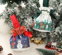 Christmas Cartoon Style Cute Santa Claus Letter Elk Cloth Party Gift Bags main image 1