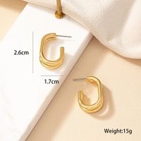 1 Pair Vintage Style Simple Style Solid Color Plating Alloy Hoop Earrings main image 4