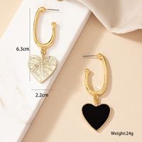 Wholesale Jewelry Vintage Style Heart Shape Alloy Enamel Plating Drop Earrings main image 5