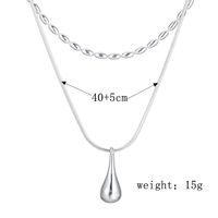 Elegant Water Droplets Solid Color Sterling Silver Plating Silver Plated Pendant Necklace main image 8